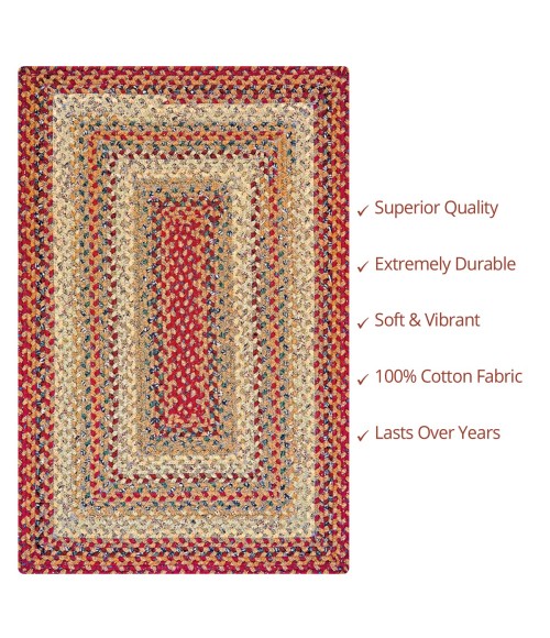 Homespice Cotton Braided Red Rug