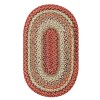 Homespice Decor Cotton Braided Pumpkin Pie Red 400161 27 in. X 45 in. Oval Rug
