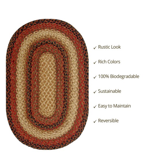 JUTE BRAIDED RUG Homespice Jute Braided Beige Rug
