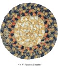 Homespice Decor Jute Braided Accessories Russett Beige 240001PS 4 in. Set of 6 Round Rug