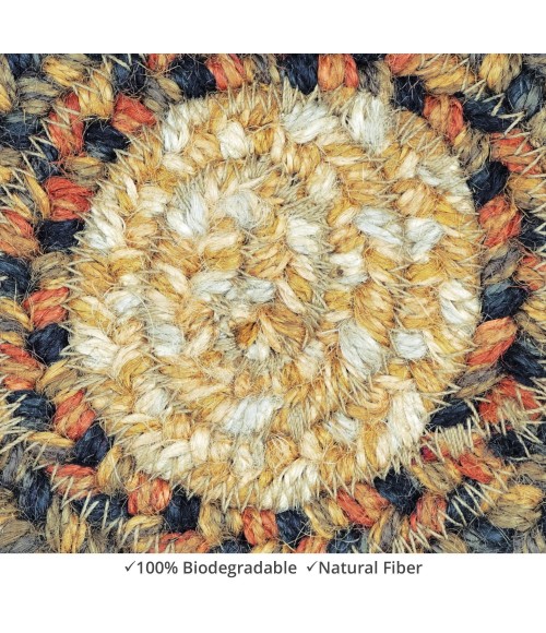 Homespice Decor Jute Braided Accessories Russett Beige 240001PS 4 in. Set of 6 Round Rug