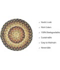 Home Spice Jute Braided Accessories Beige 240017PS 8 in. Set of 3 Round Rug
