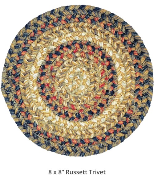 Home Spice Jute Braided Accessories Beige 240017PS 8 in. Set of 3 Round Rug