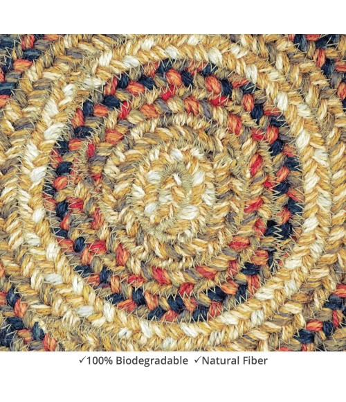 Home Spice Jute Braided Accessories Beige 240017PS 8 in. Set of 3 Round Rug