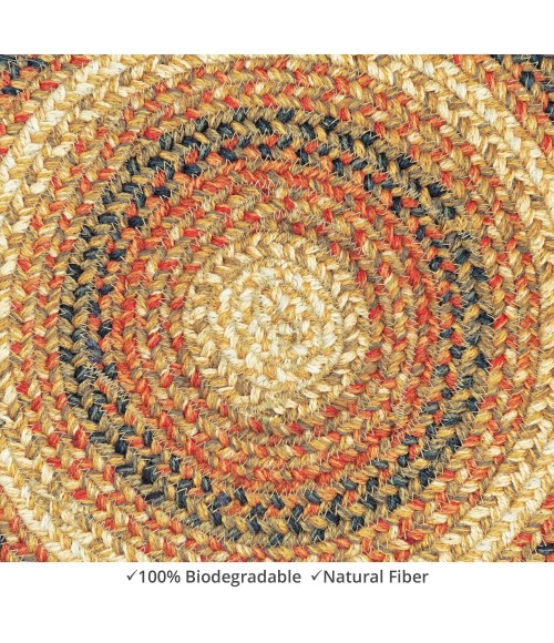 Home Spice Jute Braided Accessories Beige 240035PS 15 in. Set of 2 Round Rug