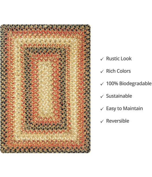 Home Spice Jute Braided Accessories Beige 240065PS 13 in. X 19 in. Set of 4 Rect Rug