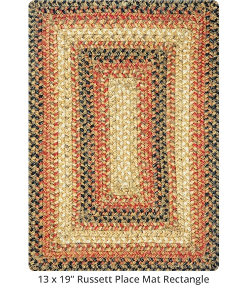 Home Spice Jute Braided Accessories Beige 240065PS 13 in. X 19 in. Set of 4 Rect Rug