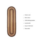 Homespice Decor Jute Braided Accessories Russett Beige 571045 11 in. X 36 in. Oval Rug