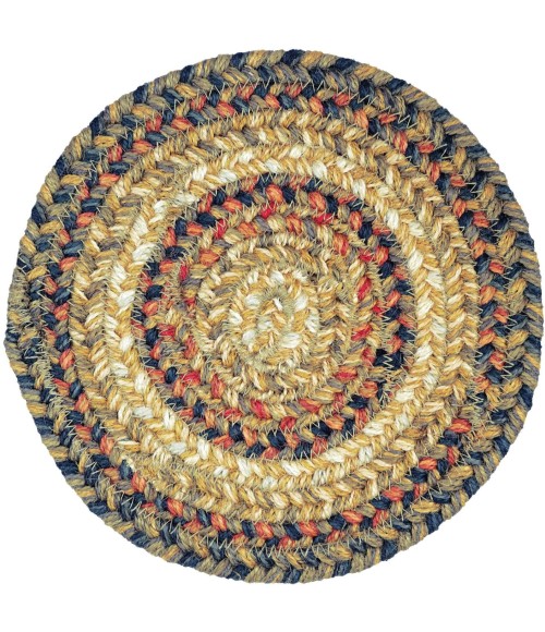 Home Spice Jute Braided Accessories Beige 240017PS 8 in. Set of 3 Round Rug