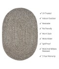 Homespice Decor Ultra Durable Braided Slate Light Grey 300560 27 in. X 45 in. Oval Rug