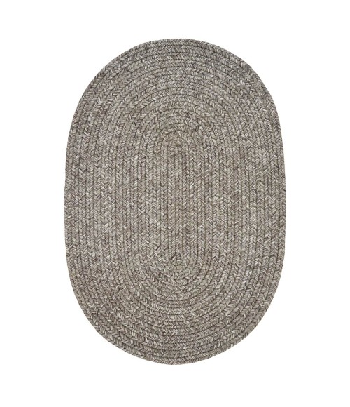 Homespice Decor Ultra Durable Braided Slate Light Grey 300560 27 in. X 45 in. Oval Rug