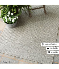Home Spice Ultra Durable Braided Rug Light Grey 304568 5 ft. X 8 ft. Oval Rug