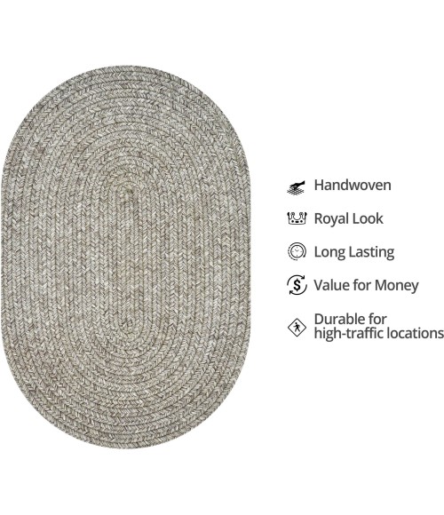 Home Spice Ultra Durable Braided Rug Light Grey Rug 306562 8 ft. X 10 ft. Oval - Rugs Town Home Spice Ultra Durable Braided Rug Light Grey 306562 8 ft. X 10 ft. Oval Rug