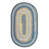 Homespice Decor Cotton Braided Sunflowers Blue 453310 20 in. X 30 in. Oval Rug