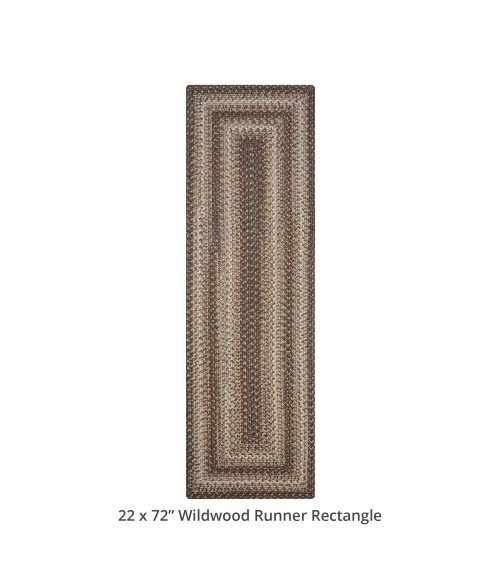 Homespice Decor Ultra Durable Braided Wildwood Brown 329622 22 in. X 72 in. Rect Rug