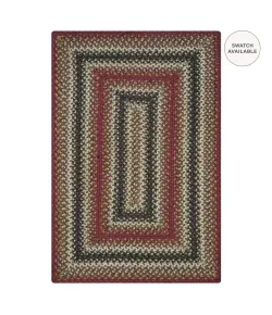 Homespice Decor Jute Braided Rug Red & Black Chester 10in. x 10in. Rect. Rug