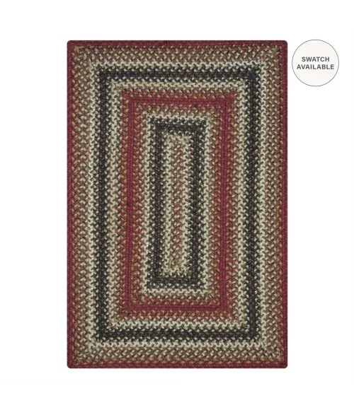 Homespice Decor Jute Braided Rug Red & Black Chester 10in. x 10in. Rect. Rug