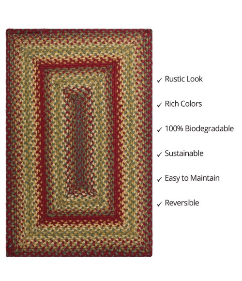 JUTE BRAIDED RUG Homespice Jute Braided Red Rug