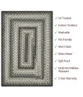 Homespice Decor Ultra Durable Braided Graphite Grey 315632 6 ft. X 9 ft. Rect Rug
