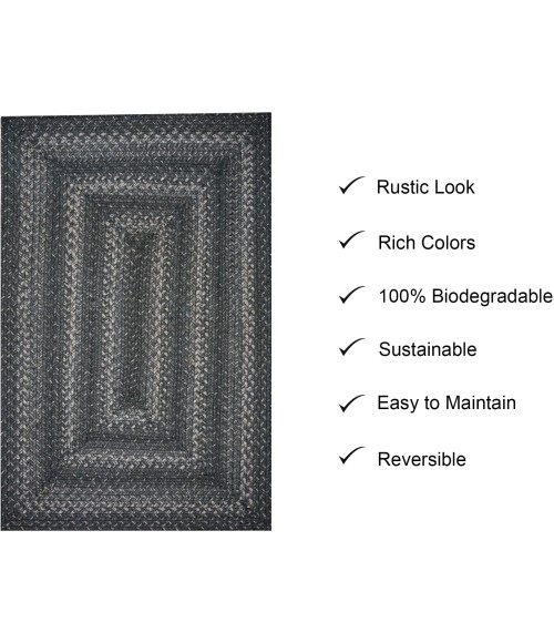 Home Spice Jute Braided Rug Grey 514851 5 ft. X 8 ft. Rect Rug