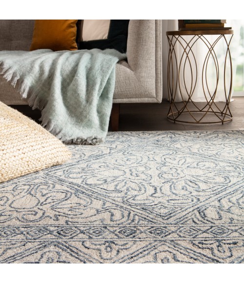 Almira Area Rug Jaipur Living Carmen Handmade Trellis Blue/ Light Gray Area Rug (5'X8')
