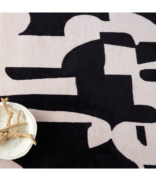 Jaipur Living Noverre Handmade Abstract Black/ Cream Area Rug 8'X10'