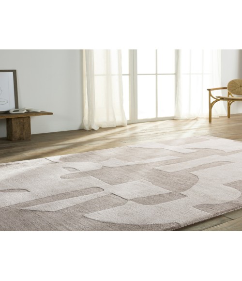 Jaipur Living Noverre Handmade Abstract Taupe/ Cream Area Rug 5'X8'