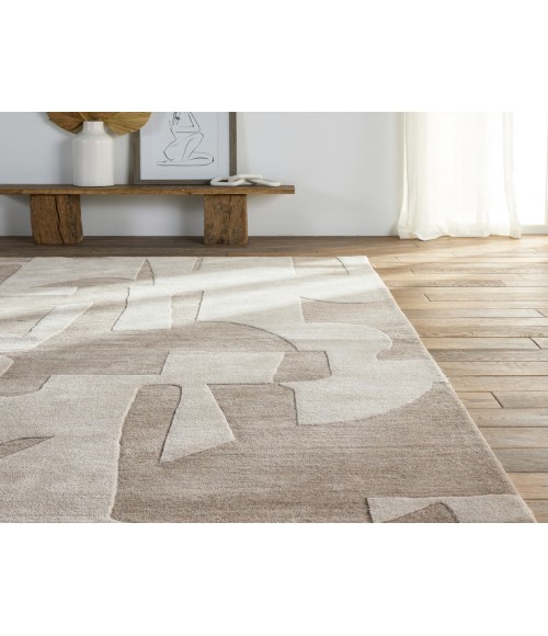 Jaipur Living Noverre Handmade Abstract Taupe/ Cream Area Rug 5'X8'