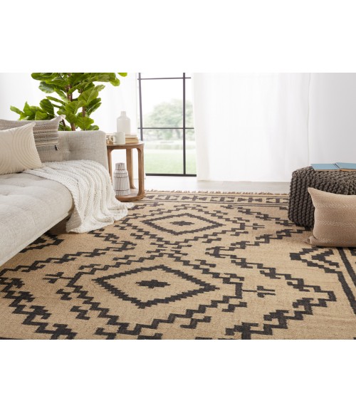 Bedouin Area Rug Jaipur Living Jaima Handmade Tribal Beige/ Black Area Rug (7'10"X9'10")