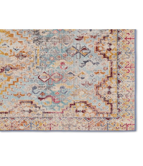 BEQ01 Esquire Rug Vibe by Jaipur Living Esquire Indoor/Outdoor Medallion Blue/ Mulitcolor Area Rug 5'X8'