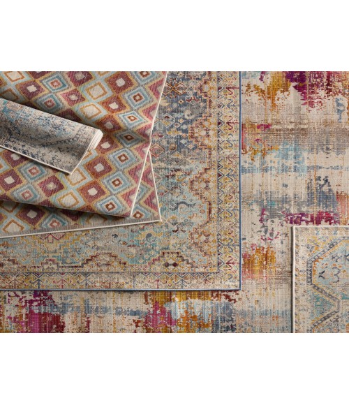 BEQ01 Esquire Rug Vibe by Jaipur Living Esquire Indoor/Outdoor Medallion Blue/ Mulitcolor Area Rug 5'X8'