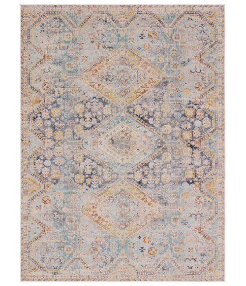 Vibe by Jaipur Living Marquess Indoor/Outdoor Medallion Blue/ Orange Runner Rug 3'X8'