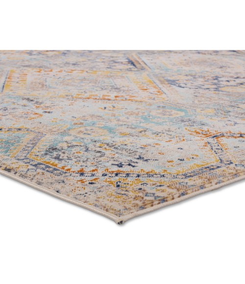Vibe by Jaipur Living Marquess Indoor/Outdoor Medallion Blue/ Orange Runner Rug 3'X8'