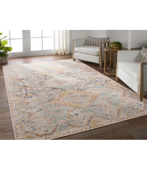 Vibe by Jaipur Living Marquess Indoor/Outdoor Medallion Blue/ Orange Runner Rug 3'X8'