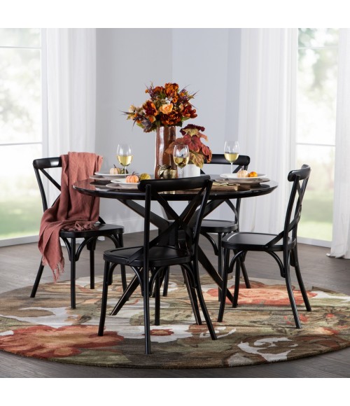 Blue Area Rug Jaipur Living Petal Pusher Handmade Floral Light Gray/ Multicolor Round Area Rug (6'X6')