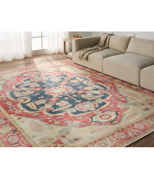 BOH23 Kadi Rug Jaipur Living Kadi Medallion Red/ Blue Area Rug 4'X6'