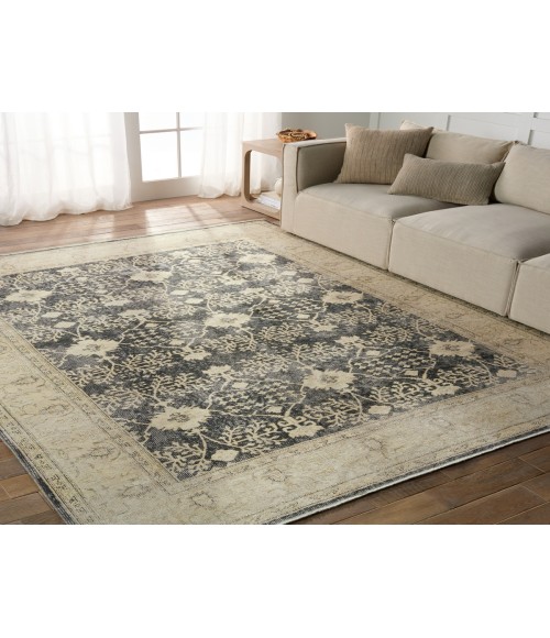 BOH24 Pia Rug Jaipur Living Pia Medallion Navy/ Cream Runner Rug 2'6"X8'