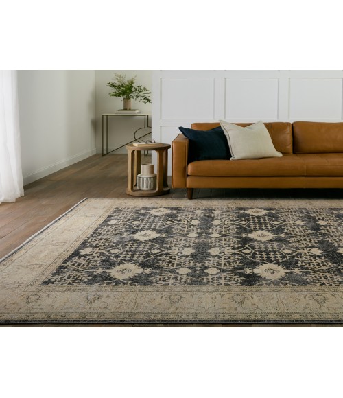 BOH24 Pia Rug Jaipur Living Pia Medallion Navy/ Cream Runner Rug 2'6"X8'
