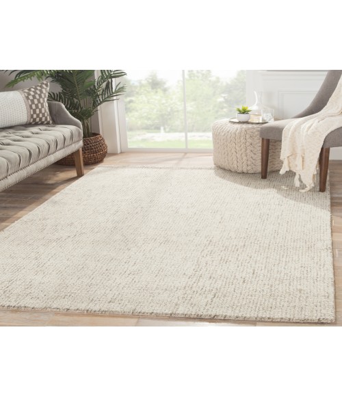 Jaipur Living Oland Handmade Solid White/ Brown Area Rug (8'X10')