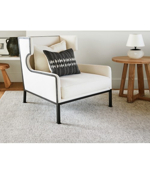 BRT09 Oland Rug Jaipur Living Oland Handmade Solid Ivory/ Gray Area Rug 6'X9'