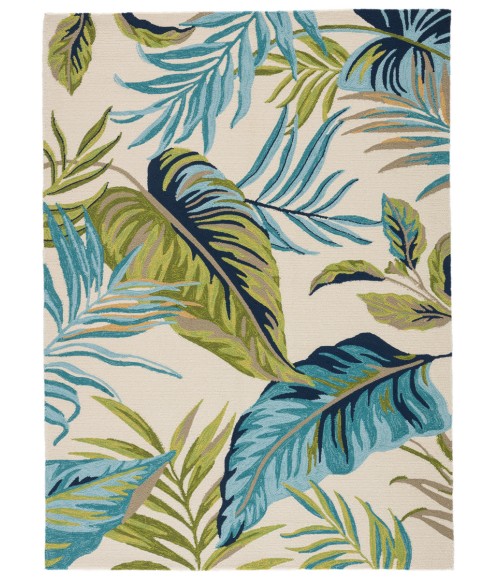 Catalina Area Rug Jaipur Living Fraise Indoor/ Outdoor Floral Blue/ Green Area Rug (5'X7'6")