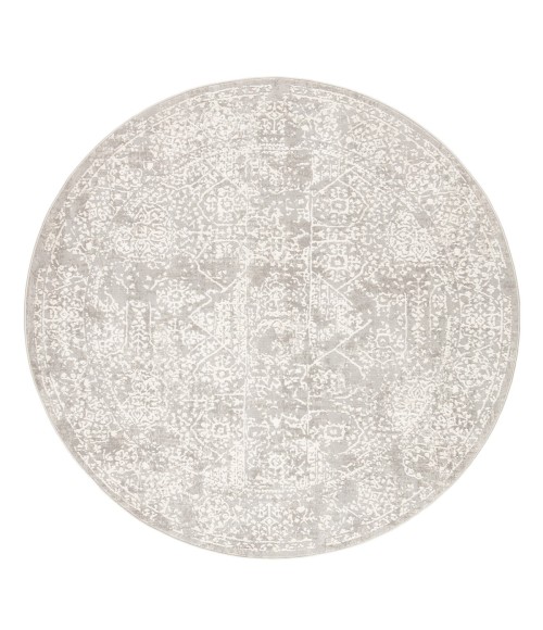 Jaipur Living Lianna Abstract Gray/ White Round Area Rug (6'X6')