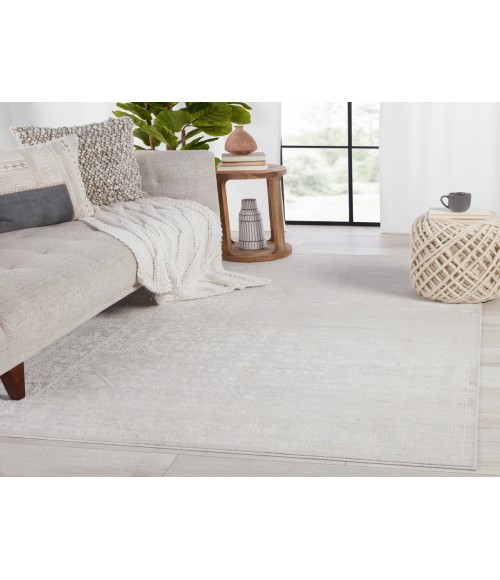 Cirque Area Rug Jaipur Living Riella Floral Light Gray/ Cream Area Rug (8'X10')