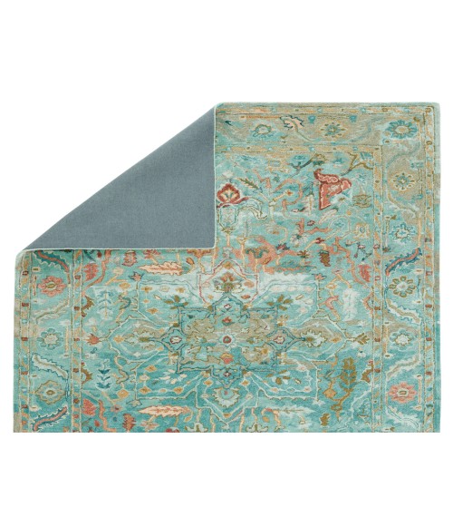 Jaipur Living Cristobol Handmade Medallion Turquoise/ Pink Area Rug (9'X12')
