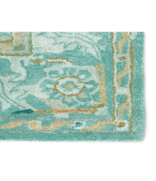 Jaipur Living Cristobol Handmade Medallion Turquoise/ Pink Area Rug (9'X12')