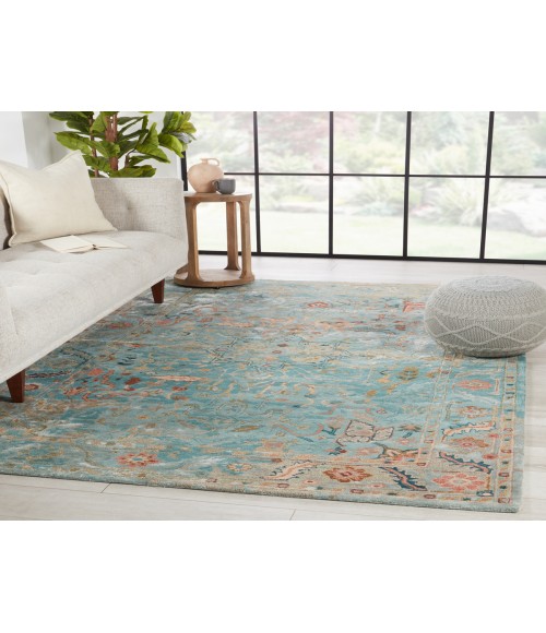 Jaipur Living Cristobol Handmade Medallion Turquoise/ Pink Area Rug (9'X12')