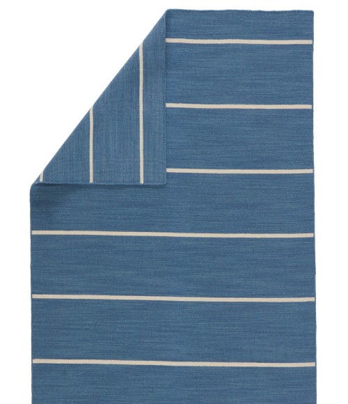 Jaipur Living Cape Cod Handmade Stripe Blue/ Cream Area Rug (7'10"X9'10")