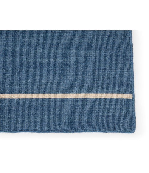 Jaipur Living Cape Cod Handmade Stripe Blue/ Cream Area Rug (7'10"X9'10")