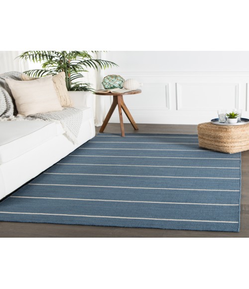 Jaipur Living Cape Cod Handmade Stripe Blue/ Cream Area Rug (7'10"X9'10")