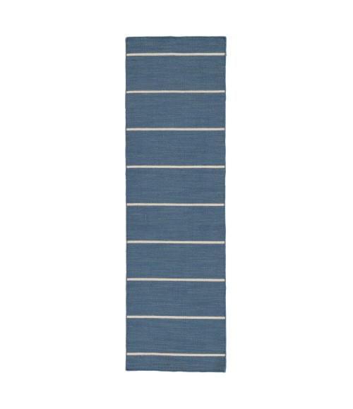 Jaipur Living Cape Cod Handmade Stripe Blue/ Cream Runner Rug (2'6"X8')